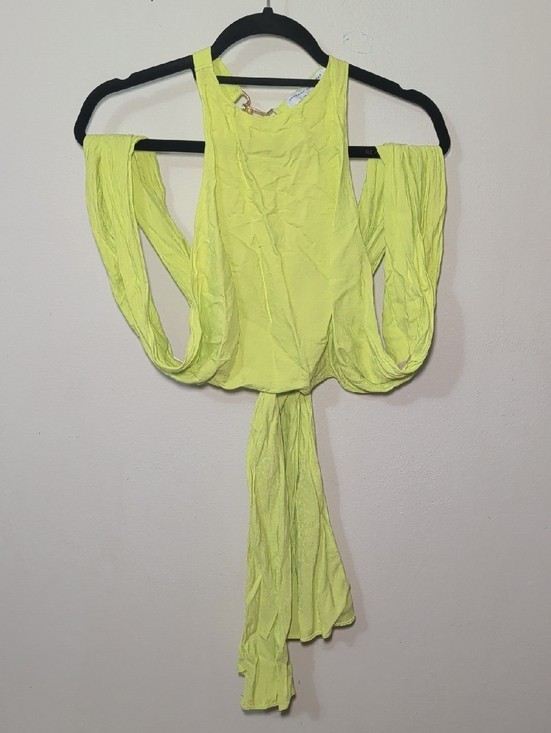 Esteban Cortazar Tops - Esteban Cortazar x Rent the Runway Tie Around Top Neon Yellow Women's Size S